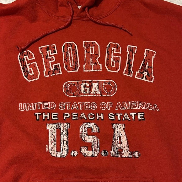 Gildan Georgia Hoodie Mens size XL The Peach State USA Dadcore - Picture 2 of 16